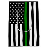 Dunne groene lijn vlag: Patriottische militaire ve Medium Cadeauzakje (Achterkant)