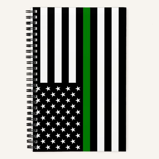 Dunne groene lijn vlag: Patriottische militaire ve Notitieboek (Voorkant)