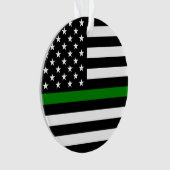 Dunne groene lijn vlag: Patriottische militaire ve Ornament (voorkant)