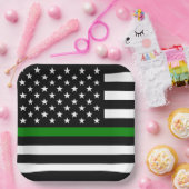 Dunne groene lijn vlag: Patriottische militaire ve Papieren Bordje (Feest)