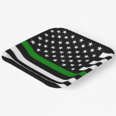 Dunne groene lijn vlag: Patriottische militaire ve Papieren Bordje (Gebogen)