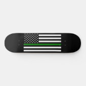 Dunne groene lijn vlag: Patriottische militaire ve Persoonlijk Skateboard (Horizontaal)