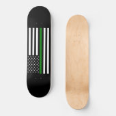 Dunne groene lijn vlag: Patriottische militaire ve Persoonlijk Skateboard (Voorkant)