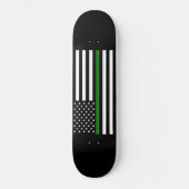Dunne groene lijn vlag: Patriottische militaire ve Persoonlijk Skateboard (Voorkant)