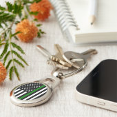 Dunne groene lijn vlag: Patriottische militaire ve Sleutelhanger (Zijkant)