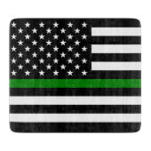 Dunne groene lijn vlag: Patriottische militaire ve Snijplank (Voorkant)