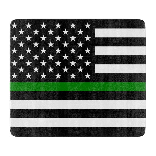 Dunne groene lijn vlag: Patriottische militaire ve Snijplank (Voorkant)