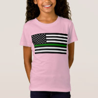 Dunne groene lijn vlag: Patriottische militaire ve