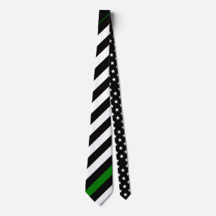Dunne Groene Lijn Vlag (Verenigde Staten) Stropdas