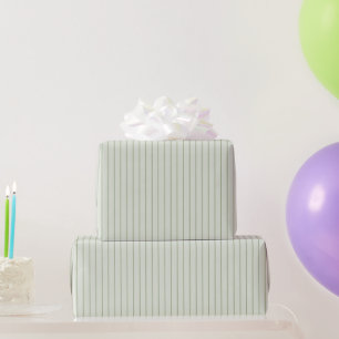Dunne groene mint strepen verjaardag cadeaupapier