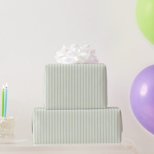 Dunne groene mint strepen verjaardag cadeaupapier (Feestgeschenken)