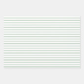 Dunne groene strepen op witte feestjes of kerstmis inpakpapier vel (Voorkant 3)