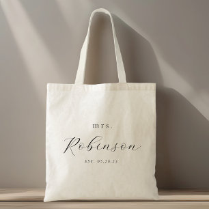 Dunne kalligrafie Toekomstige mevrouw Bruid Tote Bag