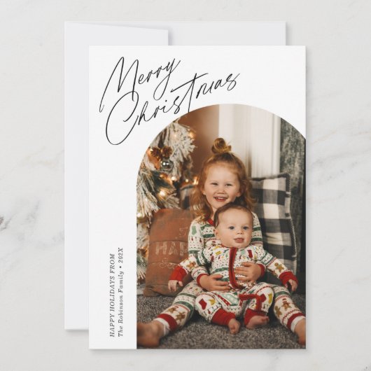 dunne kerstboog  feestdagenkaart (Voorkant)