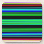 Dunne kleurige strepen - 1 bier onderzetter (Voorkant)