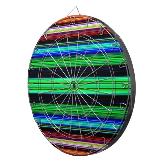 Dunne kleurige strepen - 1 dartbord (Voorkant Rechts)