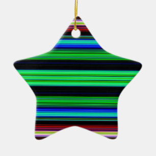 Dunne kleurige strepen - 1 keramisch ornament