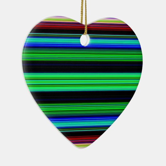 Dunne kleurige strepen - 1 keramisch ornament (Rechts)