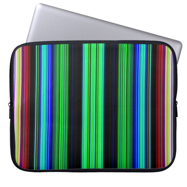 Dunne kleurige strepen - 1 laptop sleeve (Voorkant)