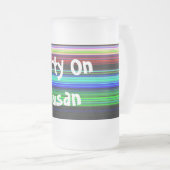 Dunne kleurige strepen - 1 matglas bierpul (Voorkant rechts)