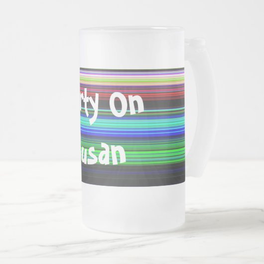 Dunne kleurige strepen - 1 matglas bierpul (Voorkant rechts)