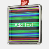 Dunne kleurige strepen - 1 metalen ornament (Links)