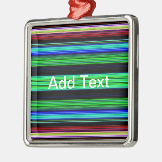 Dunne kleurige strepen - 1 metalen ornament (Links)