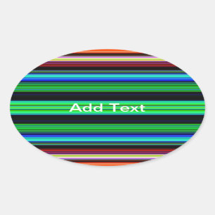 Dunne kleurige strepen - 1 ovale sticker