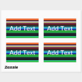 Dunne kleurige strepen - 1 rechthoekige sticker (Vel)