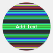 Dunne kleurige strepen - 1 ronde sticker (Voorkant)