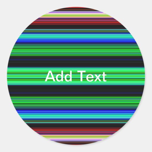 Dunne kleurige strepen - 1 ronde sticker (Voorkant)