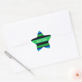 Dunne kleurige strepen - 1 ster sticker (Envelop)