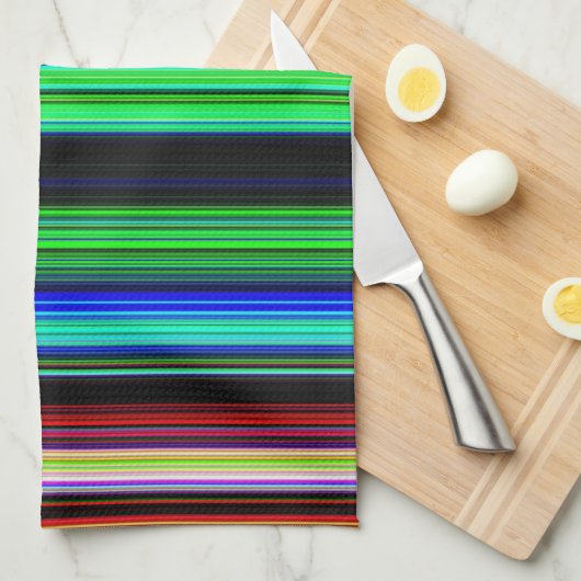 Dunne kleurige strepen - 1 theedoek (Quarter Fold)