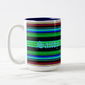 Dunne kleurige strepen - 1 tweekleurige koffiemok (Links)