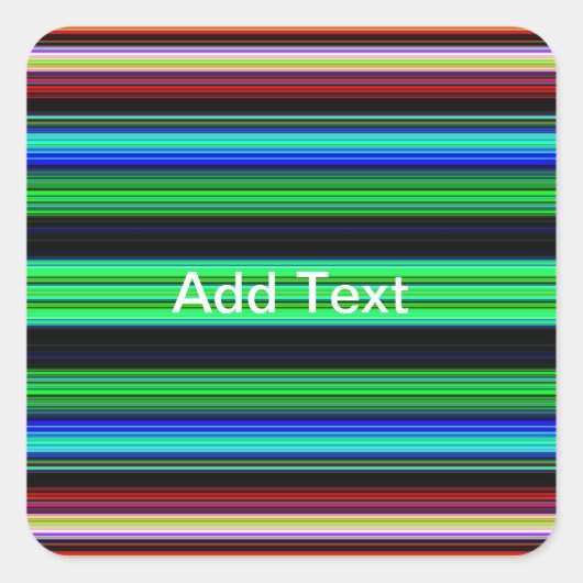 Dunne kleurige strepen - 1 vierkante sticker (Voorkant)