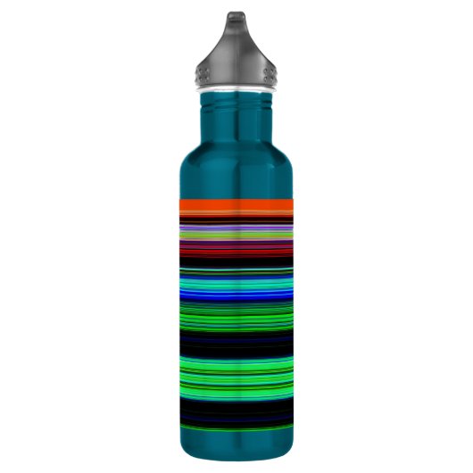 Dunne kleurige strepen - 1 waterfles  (Rechts)