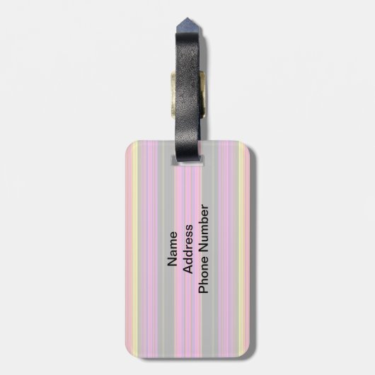 Dunne kleurige strepen - 2 bagagelabel (Achterkant verticaal)