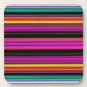Dunne kleurige strepen - 2 drankjes onderzetter (Voorkant)