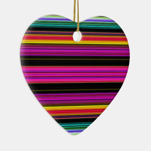 Dunne kleurige strepen - 2 keramisch ornament (Rechts)