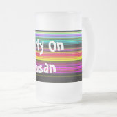 Dunne kleurige strepen - 2 matglas bierpul (Voorkant rechts)