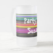 Dunne kleurige strepen - 2 matglas bierpul (Voorkant links)