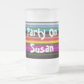 Dunne kleurige strepen - 2 matglas bierpul (Center)