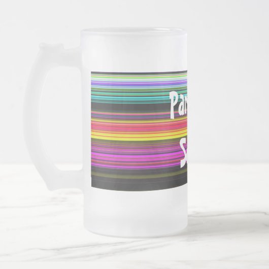 Dunne kleurige strepen - 2 matglas bierpul (Links)