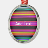 Dunne kleurige strepen - 2 metalen ornament (Links)