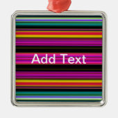 Dunne kleurige strepen - 2 metalen ornament (Voorkant)