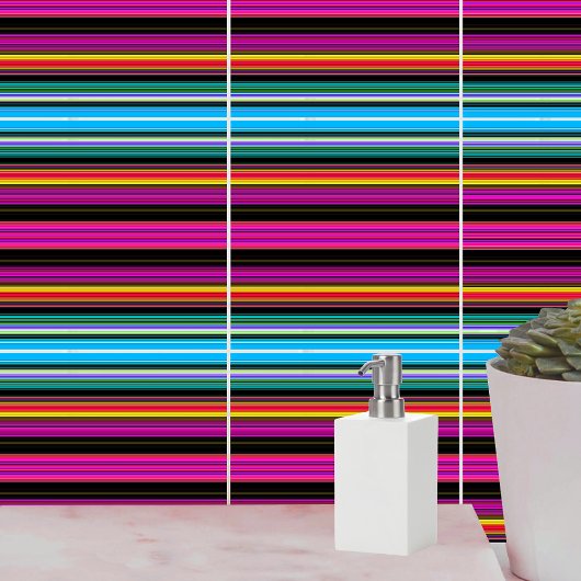 Dunne kleurige strepen - 2 tegeltje