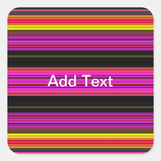 Dunne kleurige strepen - 2 vierkante sticker (Voorkant)