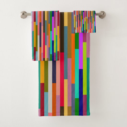 Dunne kleurige strepen bad handdoek (Insitu)