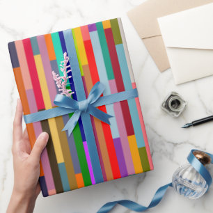 Dunne kleurige strepen cadeaupapier
