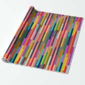 Dunne kleurige strepen cadeaupapier (Uitgerold)
